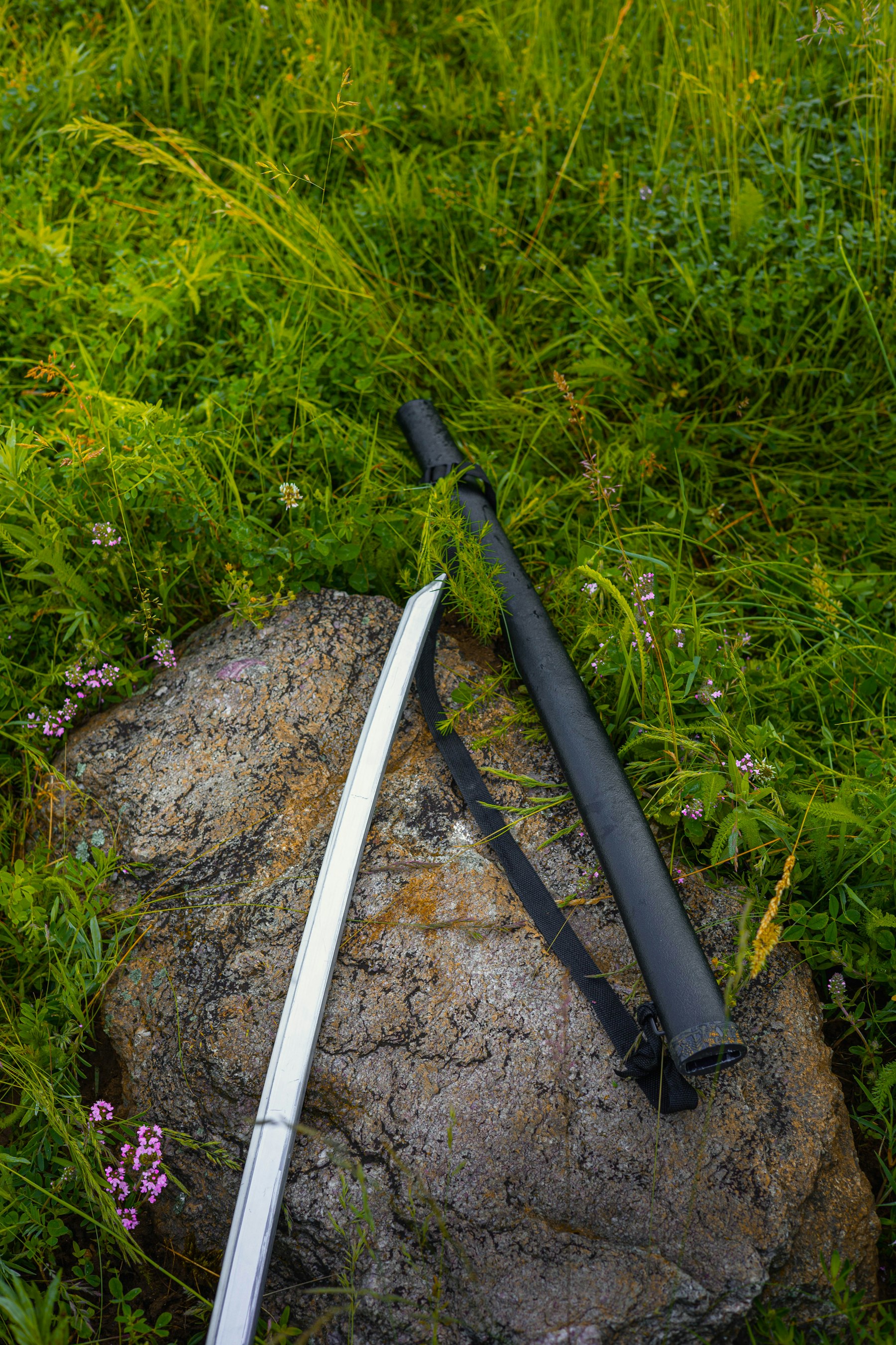 Custom European long sword blade closeup for collectors