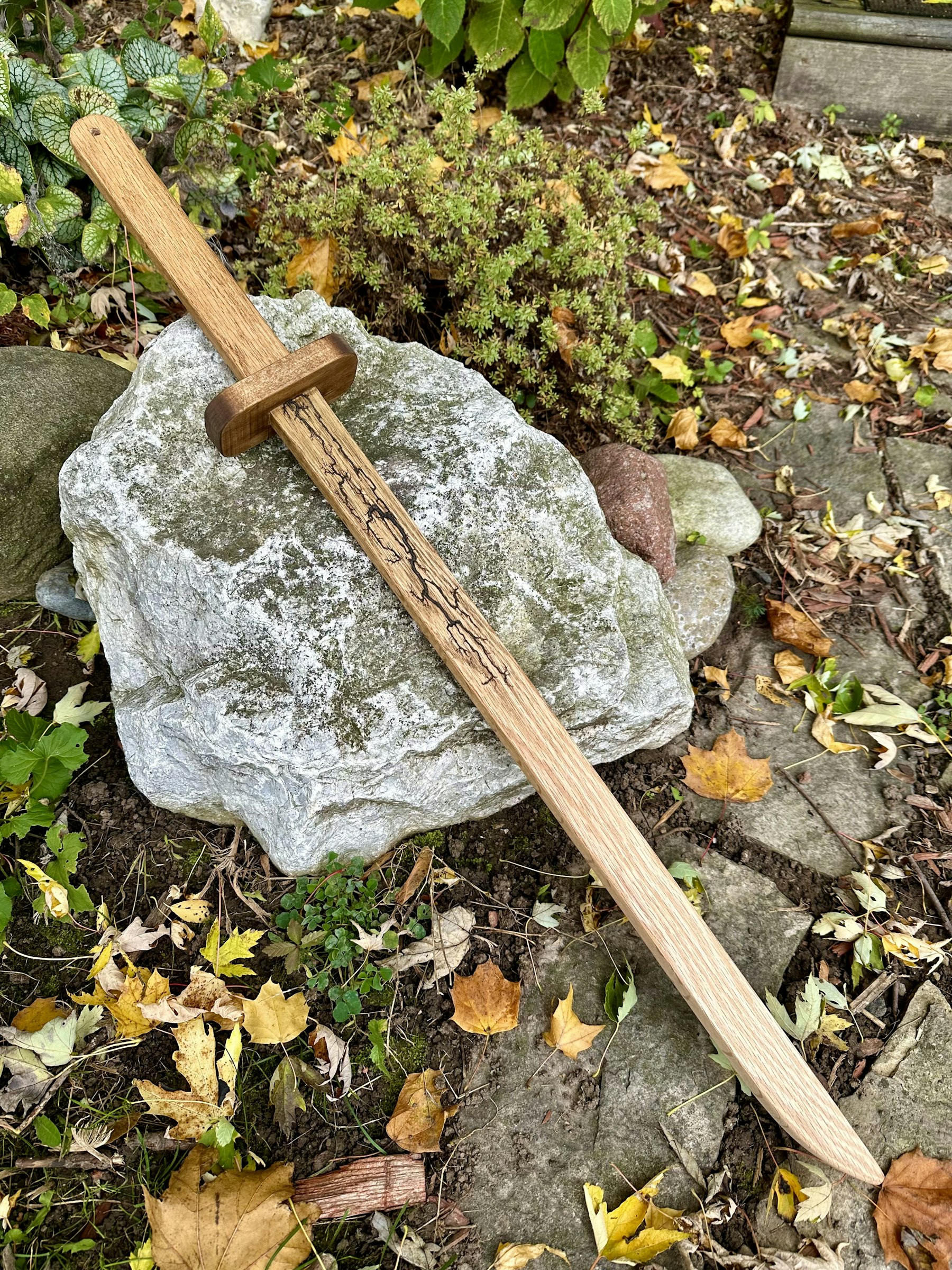 Wooden practice sword for safe training and choreography